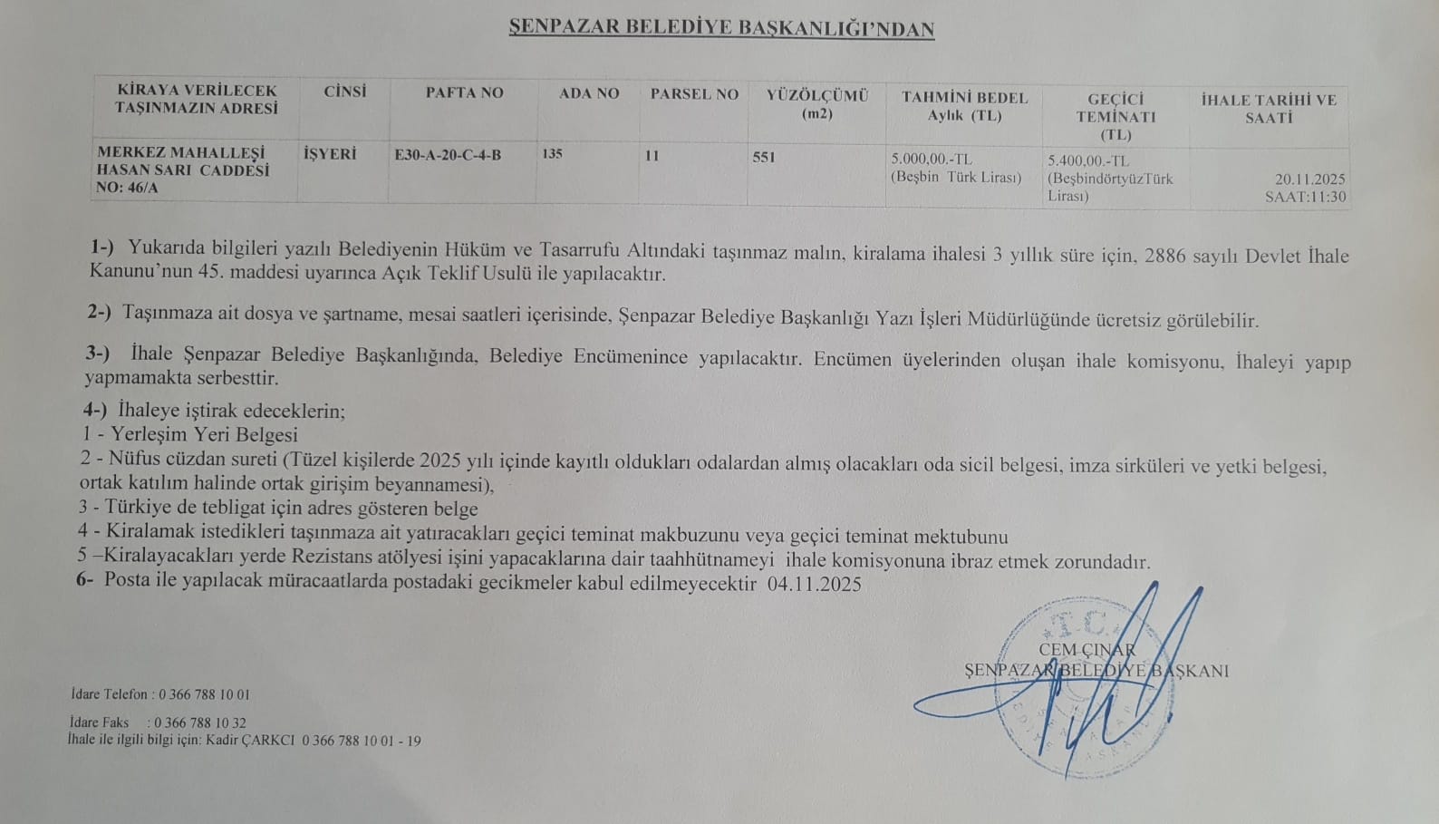 Şenpazar Belediye Başkanlığı - Kastamonu