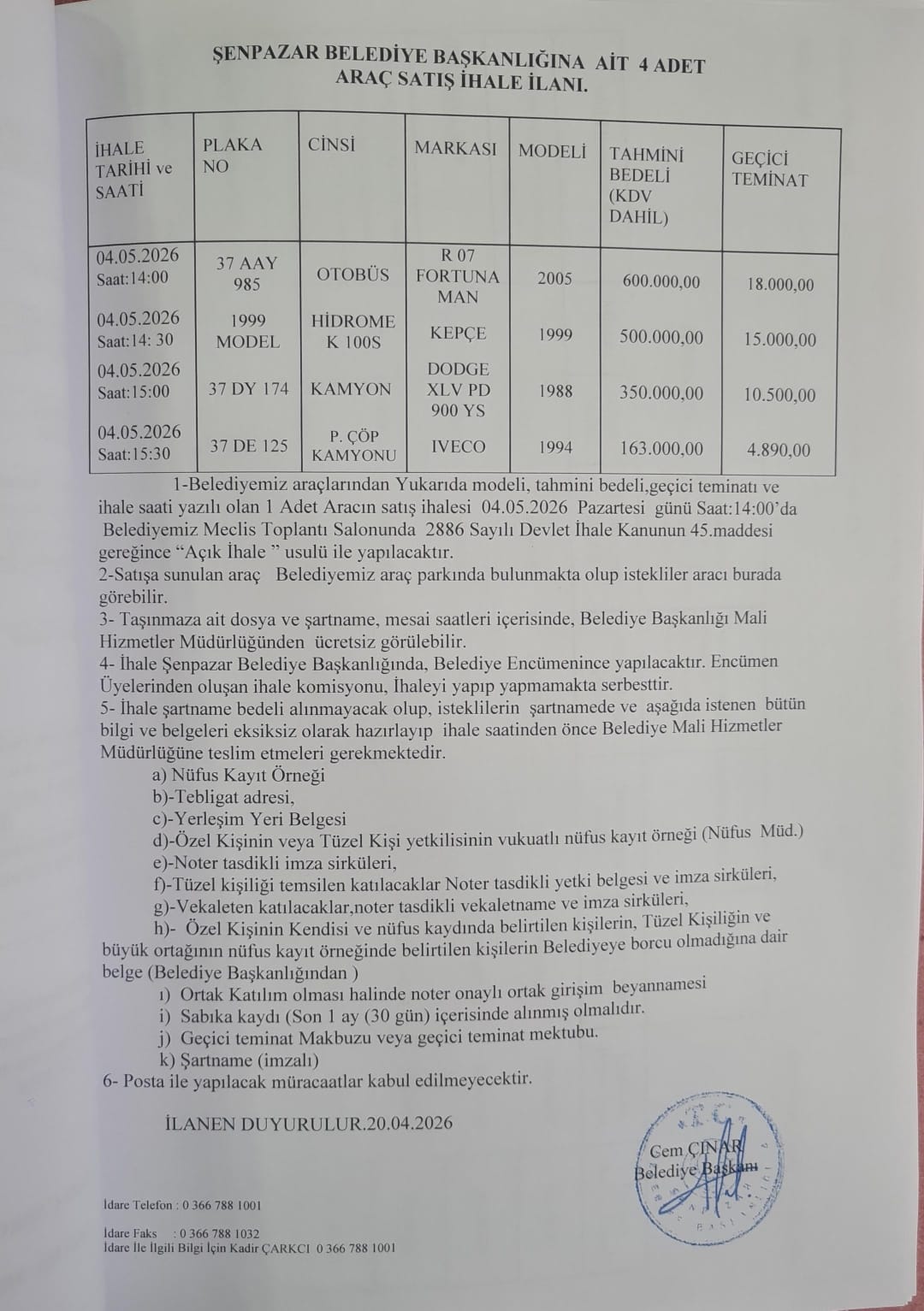 Şenpazar Belediye Başkanlığı - Kastamonu